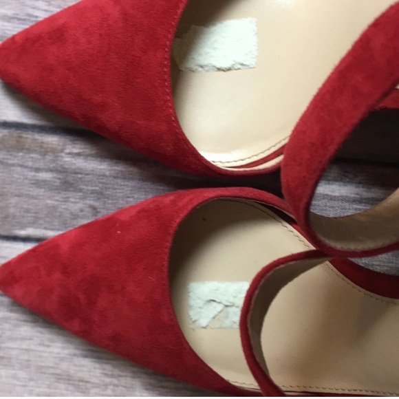 Vince Camuto red suede Carlotte D’Orsay heels - Picture 7 of 8